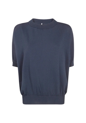 Liviana Conti short-sleeve knitted top - Blue