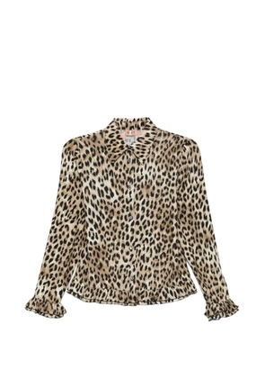 Nº21 ruffled-trim leopard-print shirt - Neutrals