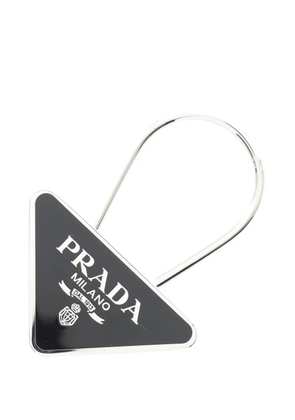 Prada Pre-Owned 2020s triangle-logo keyring - Black