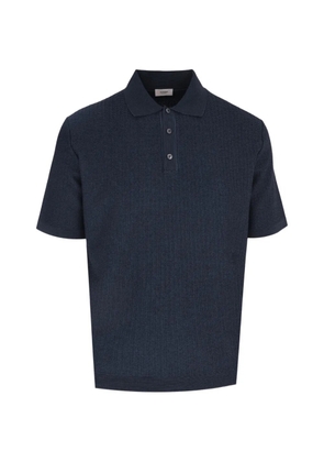 Agnona jacquard knitted polo shirt - Blue