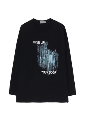 Yohji Yamamoto graphic-print long-sleeve T-shirt - Black