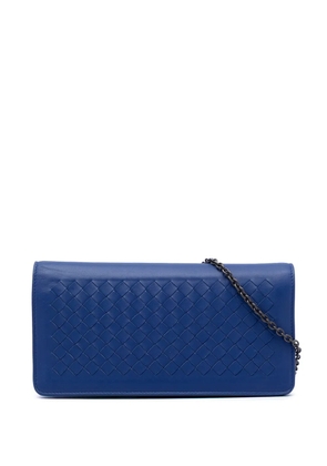 Bottega Veneta Pre-Owned 2012-2025 Nappa Intercciato Flap Wallet on Chain crossbody bag - Blue
