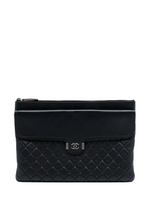 CHANEL Pre-Owned 2018 Large Quilted Grained Calfskin Archi Chic Cosmetic Case clutch bag - Black