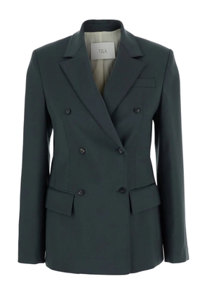 Tela double-breasted peak-lapel blazer - Grey