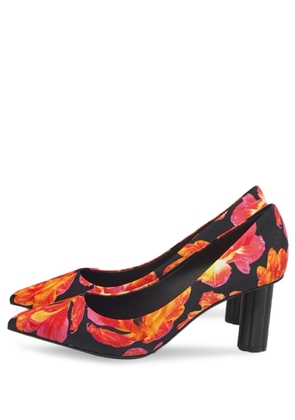 Ferragamo Pre-Owned Badia floral-print pumps - Black