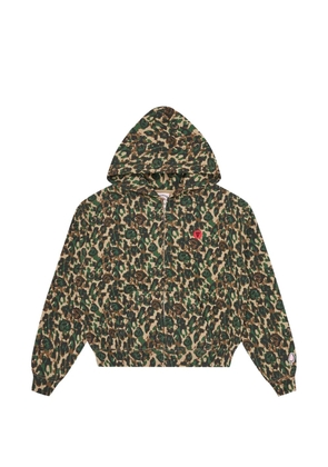 ICECREAM camouflage zip-up hoodie - Green