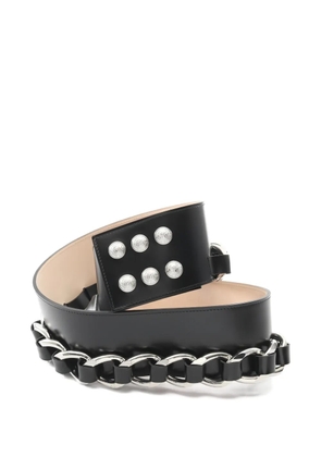 Balmain Pre-Owned 2010s chain leather belt - Black
