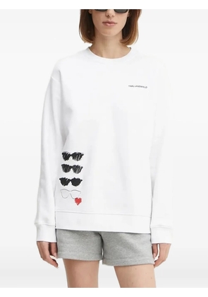 Karl Lagerfeld sunglasses-print sweatshirt - White