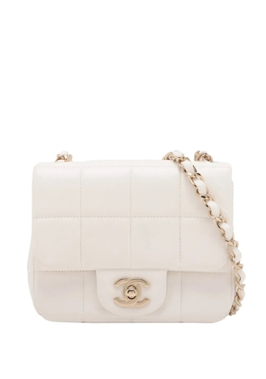 CHANEL Pre-Owned 2021-2025 Mini Quilted Lambskin Resin Crystal Square Monacoco Flap crossbody bag - White