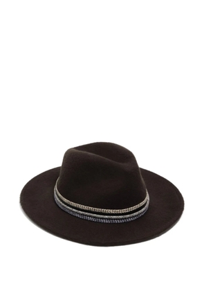 Bimba y Lola woven-trim wool hat - Brown