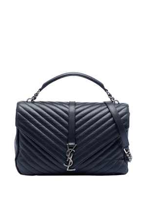 Saint Laurent Pre-Owned 2016 Large Chevron Sheepskin Monogram College satchel - Blue