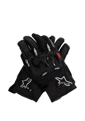 Balenciaga studded star leather gloves - Black