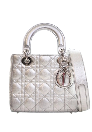 Christian Dior Pre-Owned 2017 Small Metallic Lambskin Cannage My ABCDior Lady Dior satchel - Silver