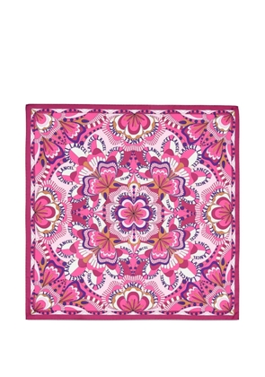 Lancel printed silk square scarf - Pink