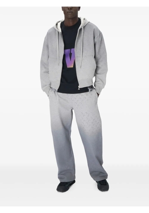 Marine Serre Moon-pattern fleece hoodie - Grey