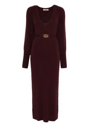 TWINSET ribbed-knit maxi dress - Red