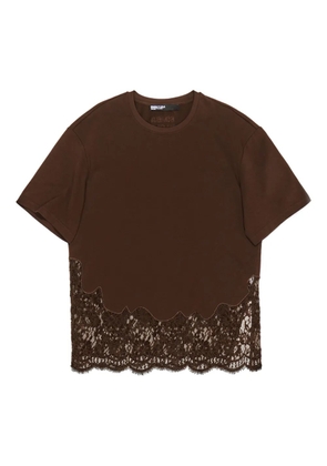 Bimba y Lola lace-trim T-shirt - Brown