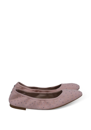 Stuart Weitzman crystal-embellished ballet flats - Pink