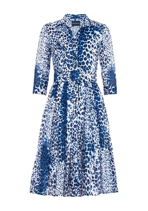Samantha Sung Audrey leopard-print shirt dress - Blue