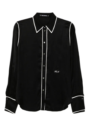 Karl Lagerfeld contrast piping blouse - Black