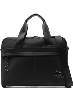Karl Lagerfeld logo-plaque laptop bag - Black