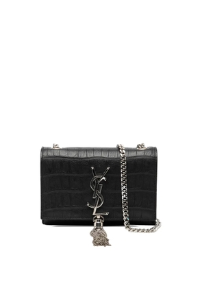 Saint Laurent Pre-Owned 2005 Small Croc Embossed Leather Monogram Kate Tassel crossbody bag - Black