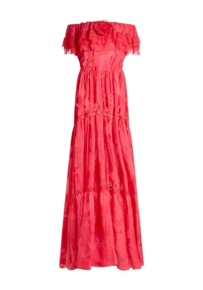 ETRO floral-jacquard dress - Red