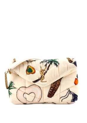 Saint Laurent Pre-Owned Loulou Puffer Quilted Printed Terry Cloth Small shoulder bag - Neutrals