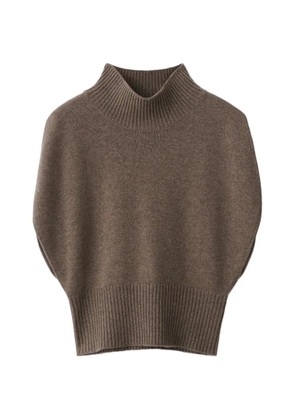 Lisa Yang ribbed funnel-neck sweater - Brown