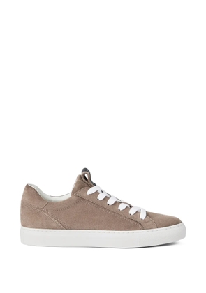 Brunello Cucinelli suede sneakers with precious loop - Brown