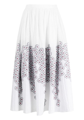 Gemy Maalouf floral-print jacquard midi skirt - White