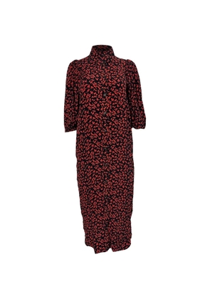 GANNI button-down print midi dress - Black