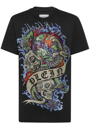 Philipp Plein Tattoo-print cotton T-shirt - Black