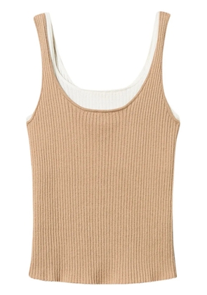 TWINSET Trompe-l'œil fitted knit top - Brown