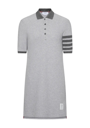 Thom Browne textured pique 4-bar mini polo dress - Grey
