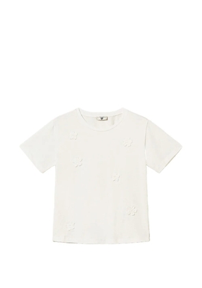 TWINSET floral-appliqué T-shirt - White