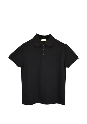 Saint Laurent Pre-Owned logo-embroidered polo shirt - Black