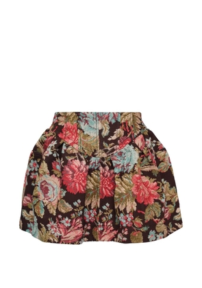 Open YY floral-print wired skirt - Black