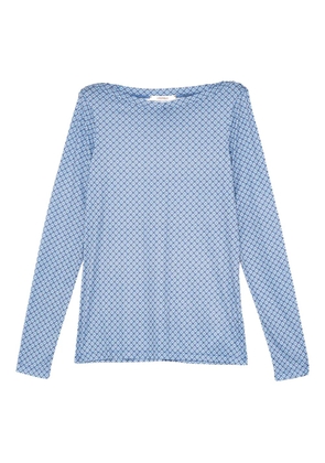 MALIPARMI geometric-print boat-neck top - Blue