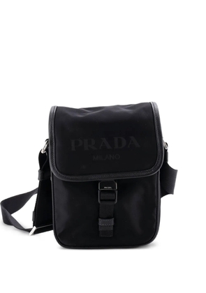 Prada Pre-Owned Logo Buckle Messenger Bag Nylon crossbody bag - Black