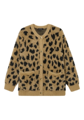 tout a coup button-fastening leopard-pattern cardigan - Neutrals