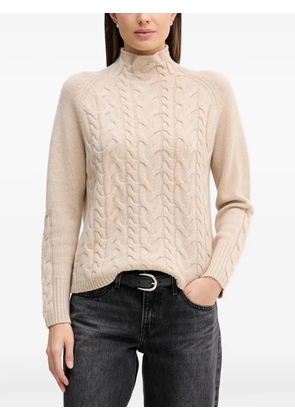 Benetton cable-knit high-neck sweater - Neutrals