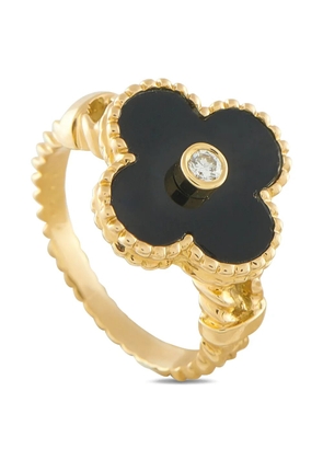 Van Cleef & Arpels Pre-Owned 18K yellow gold Alhambra diamond and onyx ring