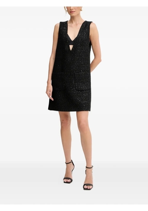 LUISA SPAGNOLI V-neck patch-pocket mini dress - Black