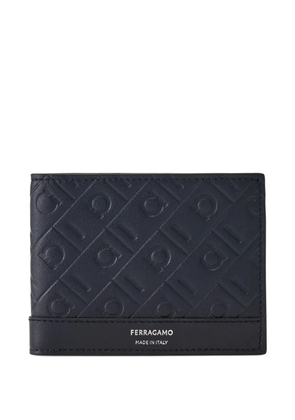 Ferragamo Gancini-embossed bi-fold wallet - Blue