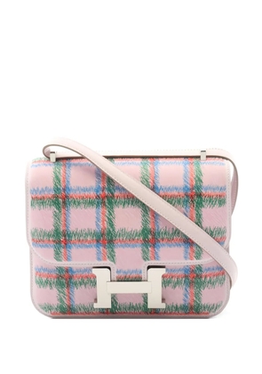 Hermès Pre-Owned 2025 mini Constance 3 tartan shoulder bag - Pink