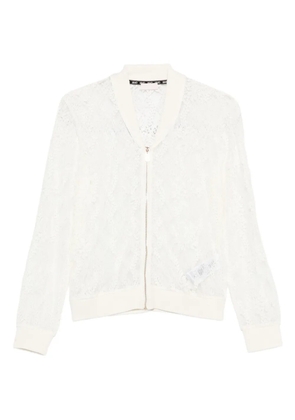 LIU JO lace zip-front cardigan - White