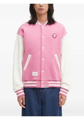 AAPE BY *A BATHING APE® button-fastening striped-trim bomber jacket - Pink