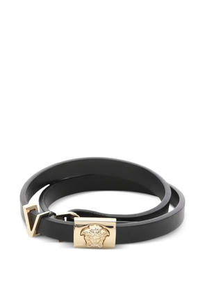 Versace Pre-Owned 2010s Medusa leather bracelet - Black