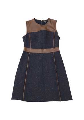 Theory leather-trim sheath dress - Blue